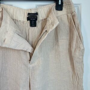 Tahari Light Beige Linen Trousers